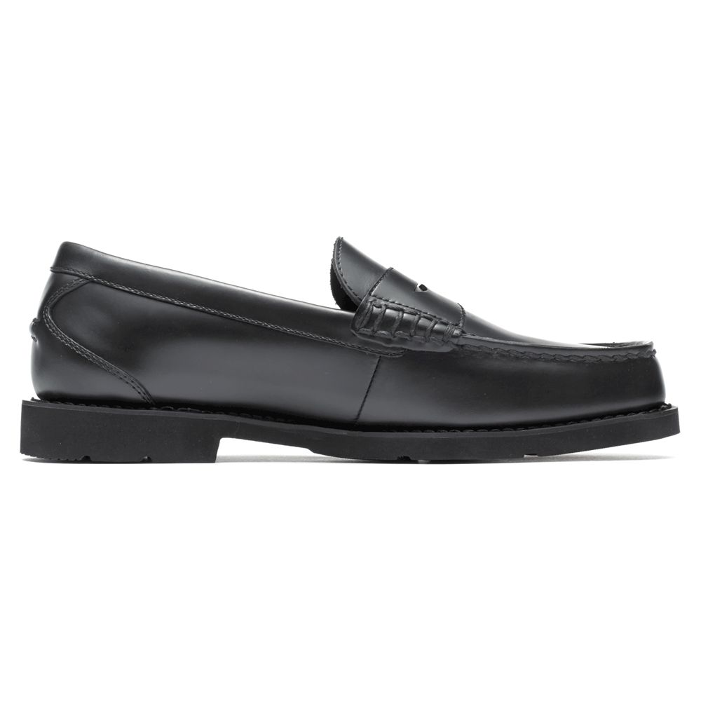 Rockport Men's Shakespeare Circle Slip-Ons Loafers - Black - USA (0287NGWZY)